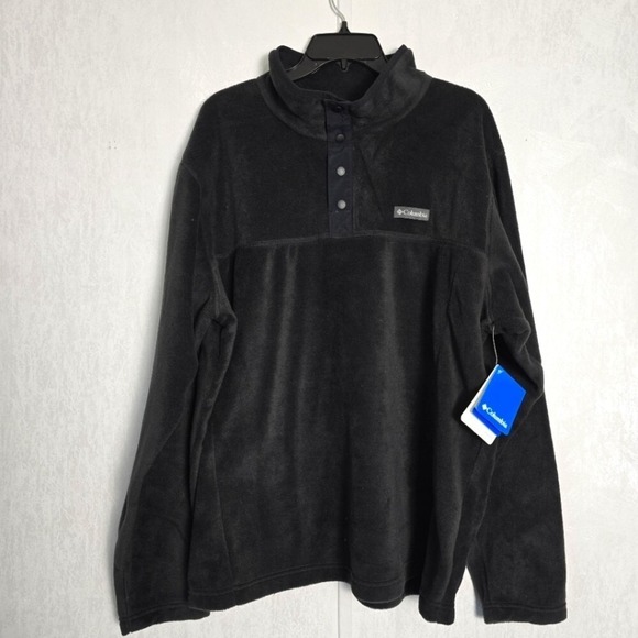 Columbia Men's XL Flattop Ridge Black Pullover Fleece Half Snap  NWT Fall Winter - Picture 1 of 10